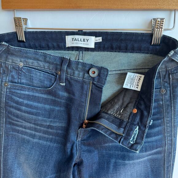 Talley Myles Jeans Mid Rise Skinny Dark Wash Faded Designer Denim Size 28 NY LA - Picture 6 of 15